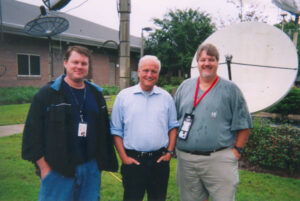 Leonard Chamblee, the legendary Bob Hager, and I on an NBC News shoot.